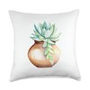 NaturAli Images Succulent in a Clay Pot Throw Pillow, 18x18,
