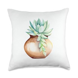 NaturAli Images Succulent in a Clay Pot Throw Pillow, 18x18, Multicolor