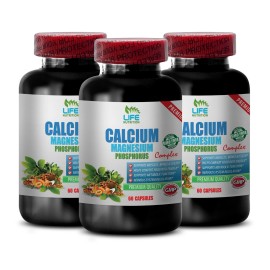 LIFE Nutrition Vital synergy - CALCIUM AND MAGNESIUM - physical flow 3 Bottles 180 Capsules