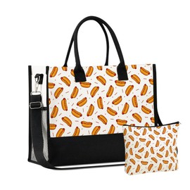 InnoBeta Hot Dog Gifts Canvas Tote Bag, Cocker Spaniel Bag with Top Zipper Closure and Shoulder Strap for Birthday, Mother's Day, Christmas