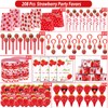 PLOUGVI 208PCS Strawberry Party Favors, Berry First Birthday Decor, Strawberry