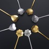NMQLX Dessert Spoon Set, 6-16 Pcs 7" flower Shape Stainless