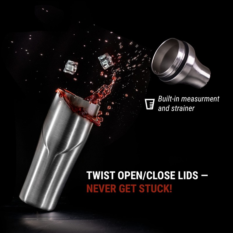 Lexenic 24oz Cocktail Shaker - Insulated Double Wall Keep Drink