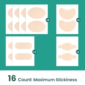 Welnove Moleskin Adhesive Pads for Feet,Blister Bandages for Feet, Mole Skin Patch for Feet Heels, Skin Tape Stickers for Feet - 16 Sheets of 4 Shapes, Beige