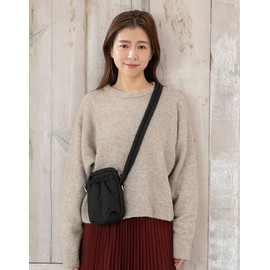 Sleeping Sheep Puff Design, Mini Shoulder Bag, Fluffy, Lightweight, Silver Hardware, Pouch Included, Black