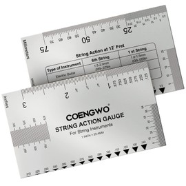 Guitar String Action Gauge, COENGWO String Height Gauge Ruler Guitar Setup Measuring Tool Kit for Guitar, Bass, Mandolin, Banjo