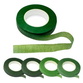 4-Rolls Bouquet Stem Wrapping Tape,4 Pieces of Floral Tape Different Shades of Green,for Stem Wrap DIY Floral Crafts, Wedding Bouquet(30 Yards)