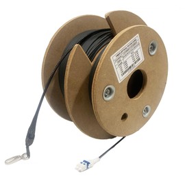 Armored Fiber Optic Cable Uniboot LC to LC Single Mode Duplex Fiber Jumper Optical Patch Cord 9/125um OS1/OS2 LSZH Black with Pulling Eye in one End for Outdoor and Indoor Use (LC OS1/OS2 245ft)