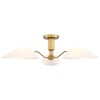 Modern Gold 3-Light Ceiling Light with Opal White Glass Shade