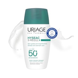 Uriage Hyseac 3-Regul+ SPF50+ 50ml - Tratamiento 2 en 1 anti-imperfecciones y protección UVA/UVB - Ácido salicílico y Zinc, matifica e hidrata, textur