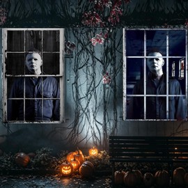 2 Pcs Halloween Horror Window Cover, Scary Curtain Window Door Decorations