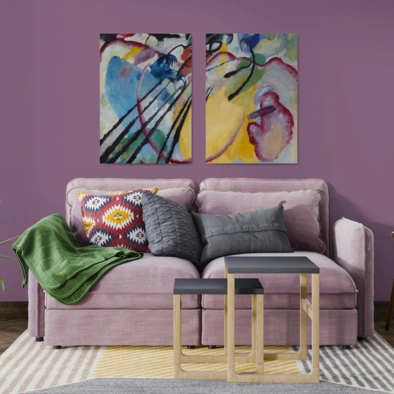 Set De Pinturas De Figuras Geometricas Canvas 3pz De 65x43cm