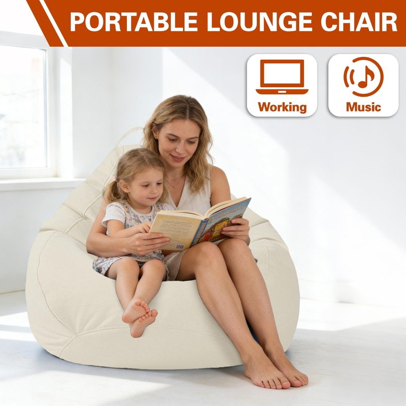BUERPINKING Pouf per bambini adulti, per pouf senza imbottitura, XXL
