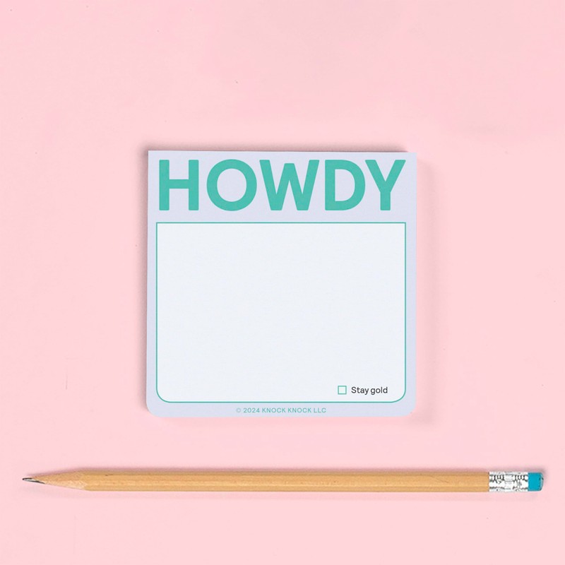 1-Count Knock Knock Howdy Sticky Notes, Cute Sticky Notes &
