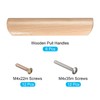 sourcing map Wood Pull Handles, 6pcs 96mm/3.78" Hole Distance Wooden