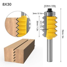 8 Shank Milling Cutter, Cord Shaft Wood Cutter Carbide Milling Cutter Multi-tooth Woodworking Tool (8 x 30)