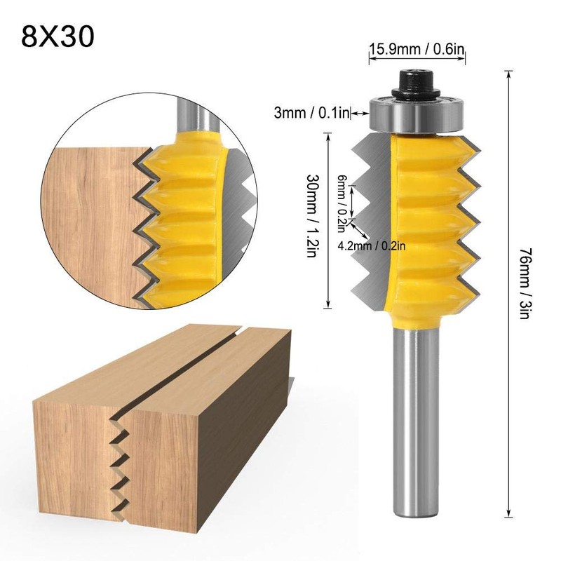 8 Shank Milling Cutter, Cord Shaft Wood Cutter Carbide Milling