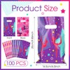 Janlaugh 100 Pcs Gymnastics Party Gift Bags with Handles Plastic
