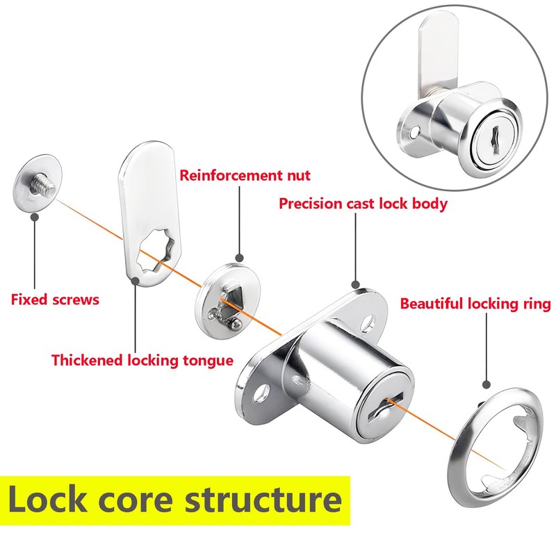 Qrity 1 x Cabinet Lock, Letter Box Lock for Single