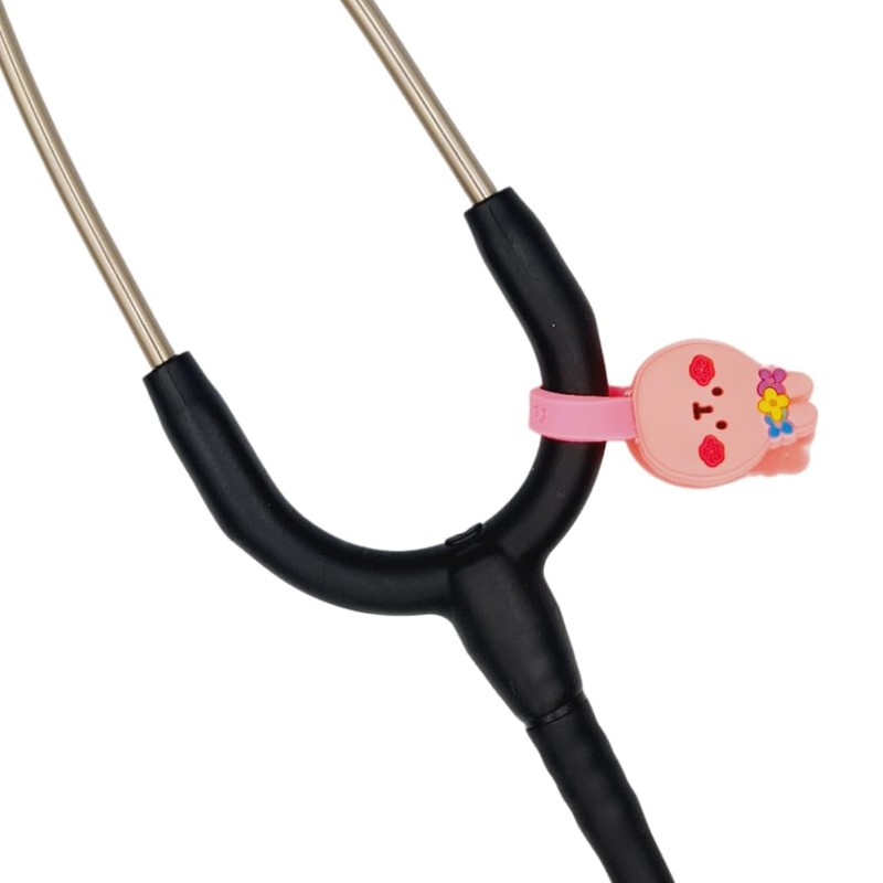 Stethoscope Charms Clip - Pink Bear Flowers - Medical Gift