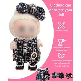 ZEXIJOW Clothing for 17 cm plush, bow hairpin coat shoes suitable for doll clothes, doll accessories gifts for girls boys, doll not included