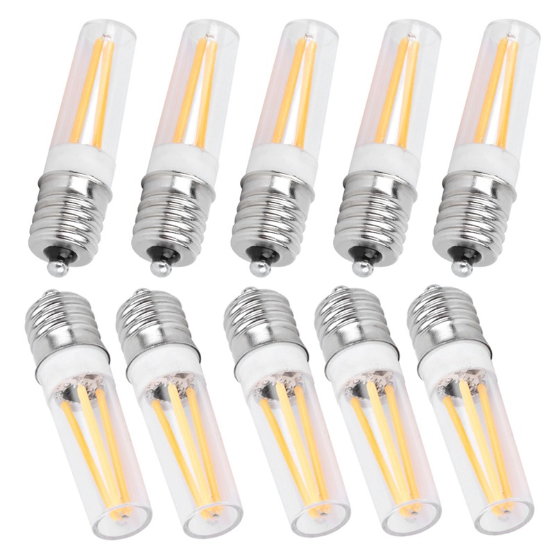 10Pcs E17 Long Filament Bulbs AC110V 3W for Chandelier Ceiling