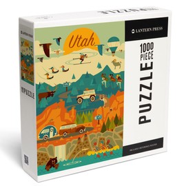 Lantern Press 1000 Piece Jigsaw Puzzle, Utah, Mountain, Geometric