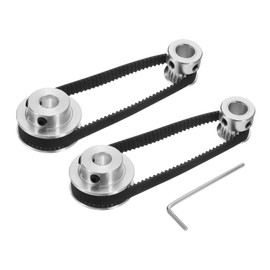 uxcell 2 Set GT-2 Synchronous Wheel 20&40 Teeth 8mm Bore, Aluminum Alloy Timing Pulley Wheel with 2Pcs Length 200mm, Width 6mm Belt for 3D Printer, CNC Machine (20-40T-8B-6)