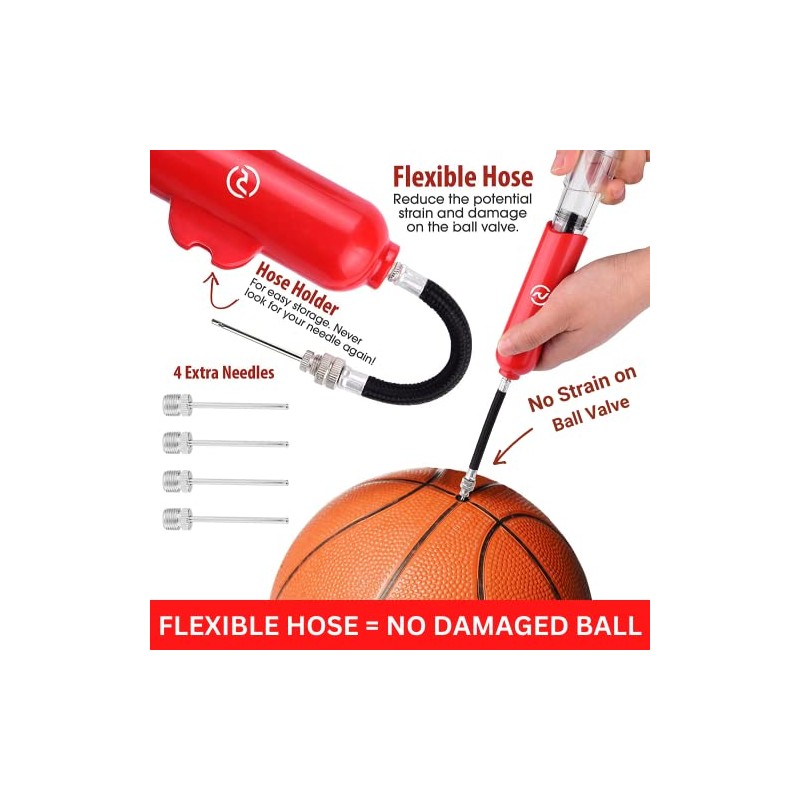REVIVL Dual-Action Hand Pump for Sports Balls with 5 Needles