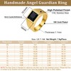 Bestyle Thick Men Gold Ring-8mm*8mm Black Onyx Gemstone Ring-Chunky Cool