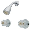 Kingston Brass KB141SO Twin Acrylic Handles Tub and Shower Faucet