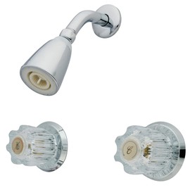 Kingston Brass KB141SO Twin Acrylic Handles Tub and Shower Faucet with Shower Only, Polished Chrome 8-Inch Center