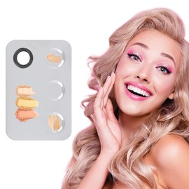 Paleta de acero inoxidable para mezclar cosméticos con espátula – Paleta profesional rectangular para mezclar pigmentos, ideal para maquilladores y af