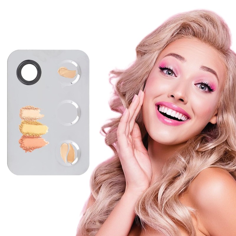 Paleta de acero inoxidable para mezclar cosméticos con espátula –