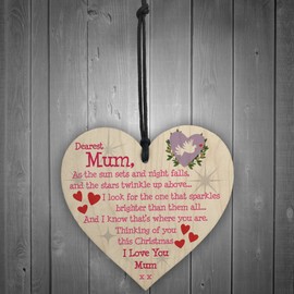 RED OCEAN Christmas Memorial Mum Tree Bauble Gift Memory Hanging Plaque Decoration Sign Mother's Day