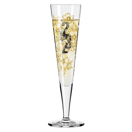 RITZENHOFF 1079013 Champagne Glass 200 ml - Brilliant Night Champagne 2023 - Designer Piece with Real Gold - Made in Germany