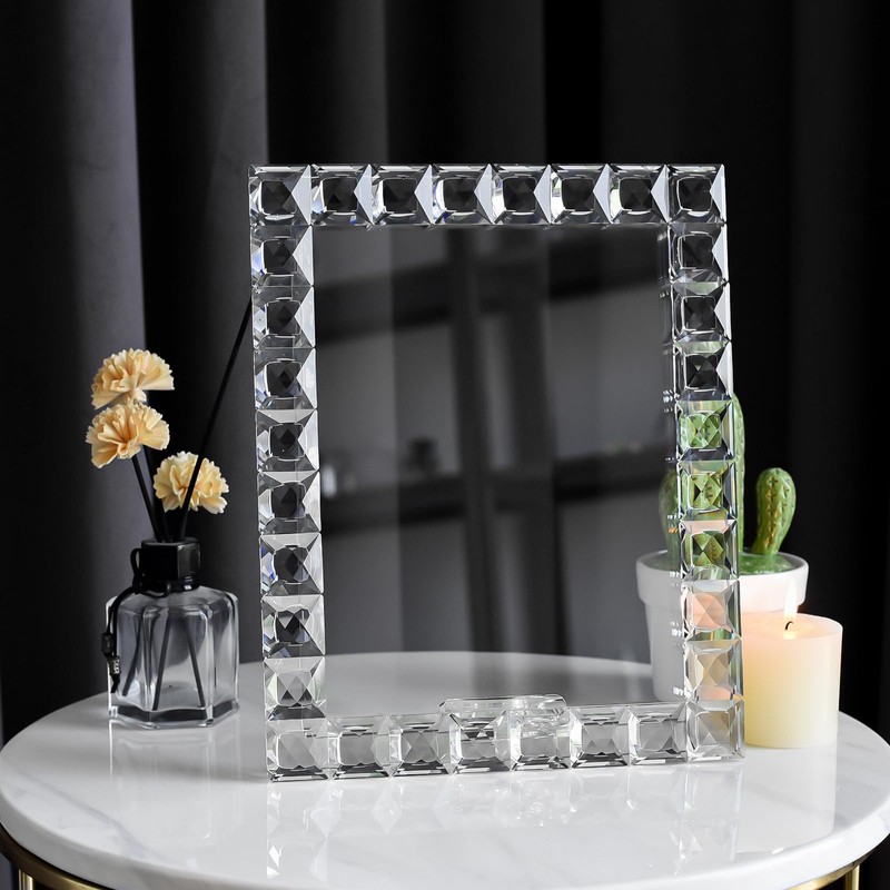 Luxury Crystal Picture Photo Frame,Grid Diamond Craft,Crystal Wedding Frame of