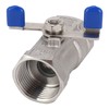 1in Full Port Ball Valve Stainless Steel Butterfly Shape Double