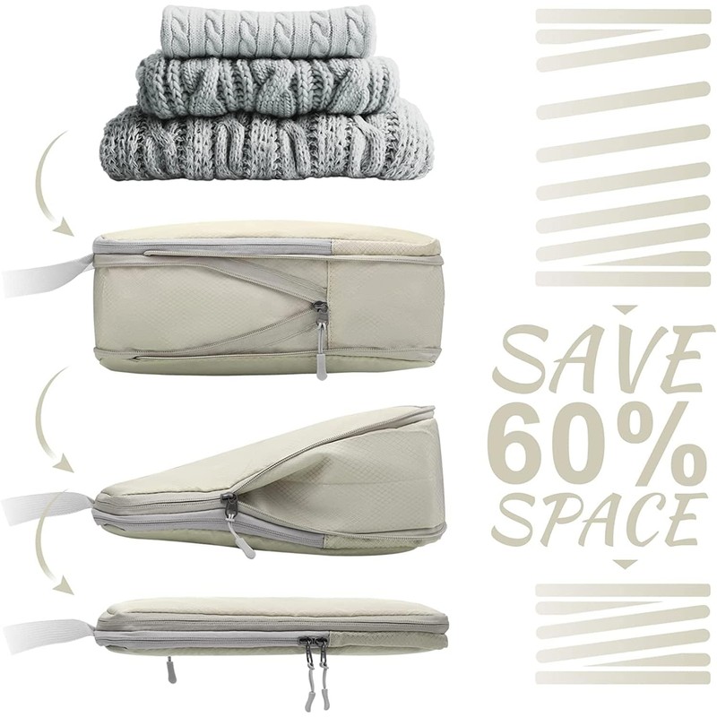 Compression Packing Cubes for Suitcases, Travel Essentials Expandable Travel Bags