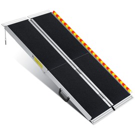 4FT Portable Wheelchairs Ramp,Compact Accessibility Ramp, Multi-Purpose Ramp Perfect for Wheelchairs, Shopping Carts, Picnic Carts Bicycles & Small Vehicles | 660LBS Weight Capacity, Non-Slip