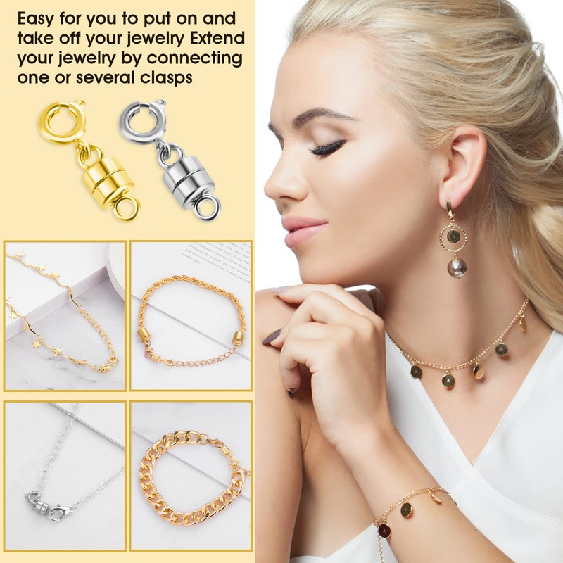 4 Pack Magnetic Necklace Clasps and Closures Magnetic Jewelry Clasps