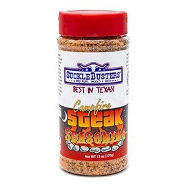 SuckleBusters Campfire Steak Seasoning: Sugar-Free, Salt, Pepper & Garlic for Steak, Hamburgers, Briskets, Gluten-Free, No MSG Shaker (13oz)