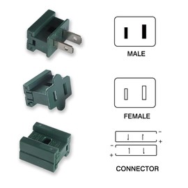 Aniai SPT-2 Vampire Plugs - Female Male and Connector Plugs 24PCS Green, Electrical Plug Replacement for Christmas Lighting Decoration