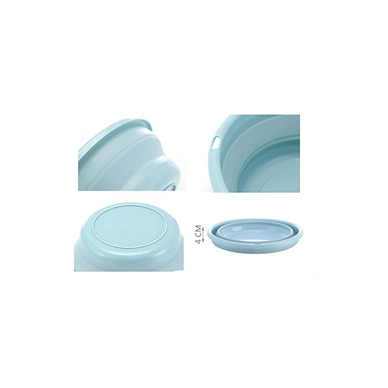 Cuenco plegable multiusos de 10 pulgadas, sin BPA, redondo, ligero,