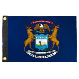 Michigan 12x18" Grommeted Boat Flag for Boats, Yachts, ATVs, UTVs, Home Decor, Outdoor Decor