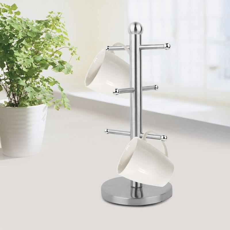 Stainless Steel Mug Rack Tree Shape Storage Tea Cup Holder