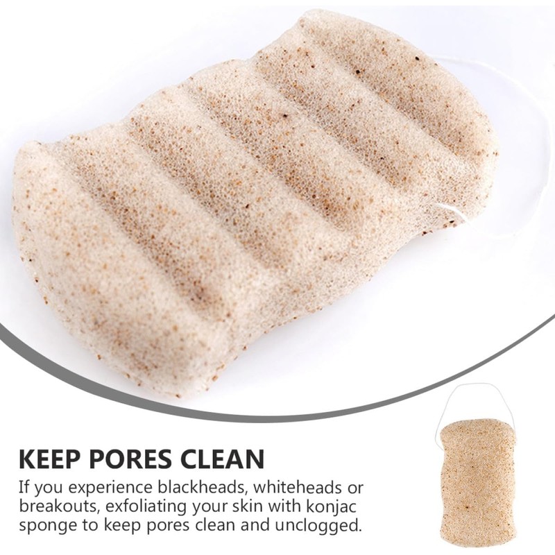 Healvian Esponja Facial de Konjac Beige para Limpieza Profunda y