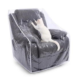 Thickened Plastic Armchair Cover, Heavy Duty Plastic Recliner Cover Furniture Covers, Dust-proof Moving Bags, Clear Vinyl Waterproof Living Room Chairs Slipcover for Storage and Moving - 40" W