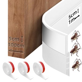 3 PCS Guardapolvo para Puerta Autoadhesivo 3 Capas - 5 x 100 cm Tira de Sellado de Silicona,Sellador Inferior contra Polvo, Insectos y Ruido | Kit Burletes con Aislamiento Acústico