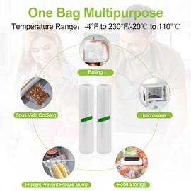 CIPOOH Vacuum Bags, Food Vacuum Bags, BPA-Free Film Welding Bags, Vacuum Film Rolls for All Vacuum Seals and Sous Vide Cooking (20 x 600 cm (1 Roll) + 28 x 600 cm (1 Roll))